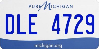 MI license plate DLE4729