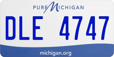 MI license plate DLE4747