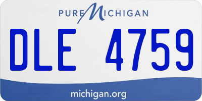 MI license plate DLE4759