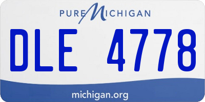 MI license plate DLE4778