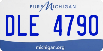 MI license plate DLE4790