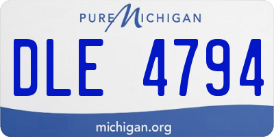 MI license plate DLE4794