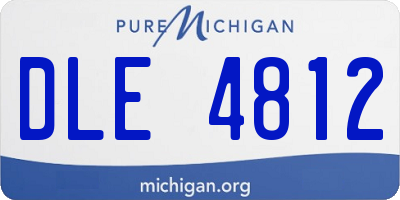 MI license plate DLE4812