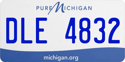 MI license plate DLE4832