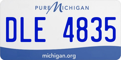 MI license plate DLE4835