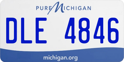 MI license plate DLE4846