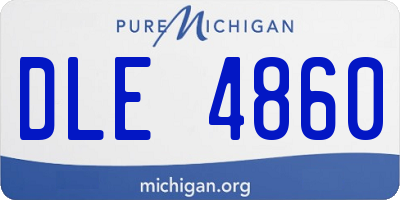 MI license plate DLE4860