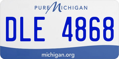 MI license plate DLE4868