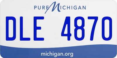 MI license plate DLE4870