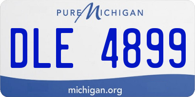 MI license plate DLE4899