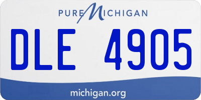 MI license plate DLE4905