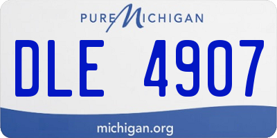 MI license plate DLE4907
