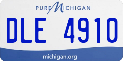 MI license plate DLE4910