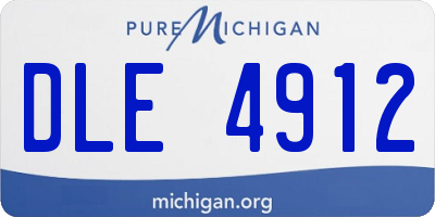 MI license plate DLE4912