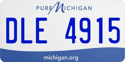 MI license plate DLE4915