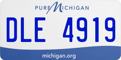 MI license plate DLE4919