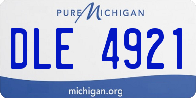 MI license plate DLE4921