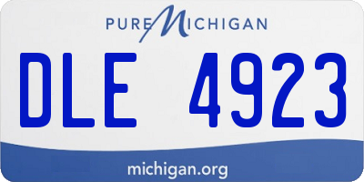 MI license plate DLE4923