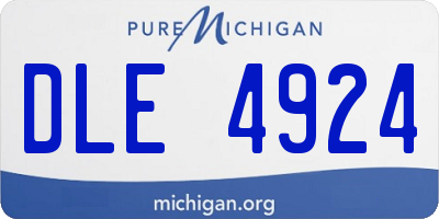 MI license plate DLE4924