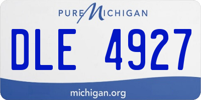 MI license plate DLE4927