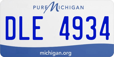 MI license plate DLE4934