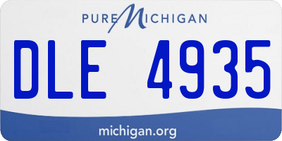 MI license plate DLE4935