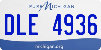 MI license plate DLE4936