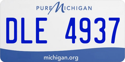 MI license plate DLE4937