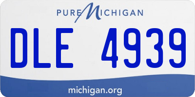 MI license plate DLE4939