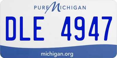 MI license plate DLE4947