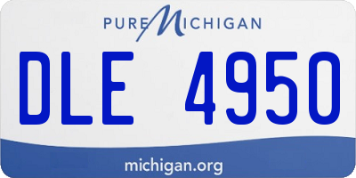 MI license plate DLE4950