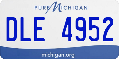 MI license plate DLE4952
