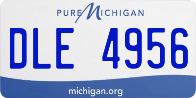 MI license plate DLE4956