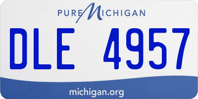 MI license plate DLE4957