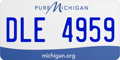 MI license plate DLE4959