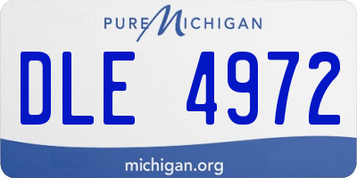 MI license plate DLE4972