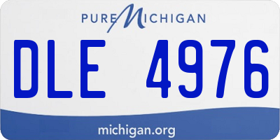 MI license plate DLE4976
