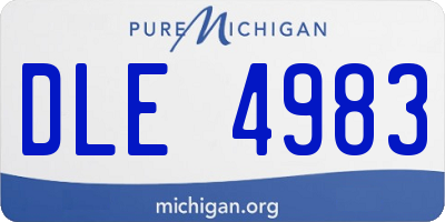 MI license plate DLE4983