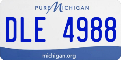 MI license plate DLE4988