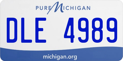 MI license plate DLE4989