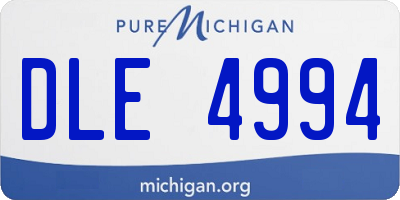 MI license plate DLE4994