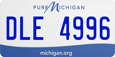 MI license plate DLE4996