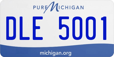 MI license plate DLE5001