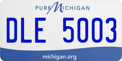 MI license plate DLE5003