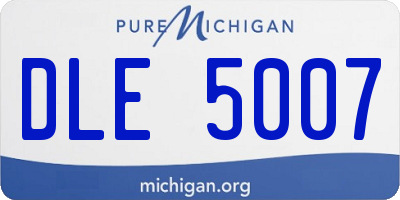 MI license plate DLE5007