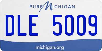 MI license plate DLE5009