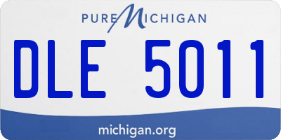 MI license plate DLE5011