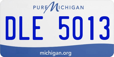 MI license plate DLE5013