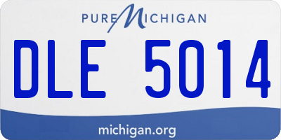 MI license plate DLE5014
