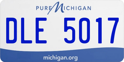 MI license plate DLE5017